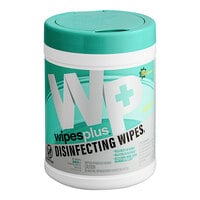 WipesPlus 6" x 6 3/4" 240 Count Lemon Scent Alcohol Free Surface Disinfecting Wipes