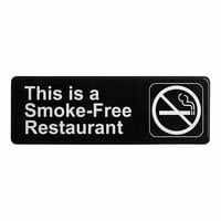 Thunder Group This Is A Smoke-Free Restaurant Sign - Black and White, 9" x 3"