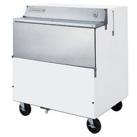 Beverage-Air SMF34HC-1-W-02 34" White 1-Sided Forced Air Milk Cooler with Stainless Steel Interior
