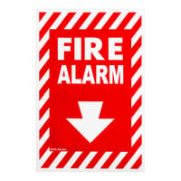 Buckeye Fire Alarm Adhesive Label with Border - Red and White, 13" x 8"