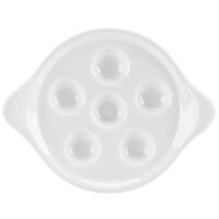 CAC ESD-9 Gourmet 8 1/4" Bright White Porcelain Escargot Dish - 36/Case