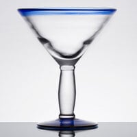 Libbey 92306 Aruba 15 oz. Customizable Martini Glass with Cobalt Blue Rim and Base - 12/Case