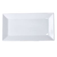 22" x 10 7/8" Bright White Rectangular Porcelain Platter - 2/Case