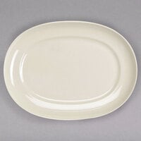 Homer Laughlin by Steelite International HL12232100 RE-21 10" x 7 9/16" Ivory (American White) Oval China Platter - 24/Case