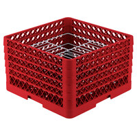 Vollrath PM2110-5 Traex® Plate Crate Red 21 Compartment Plate Rack - Holds 9 3/16" to 10" Plates