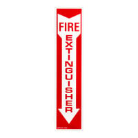 Buckeye Glow-In-The-Dark Fire Extinguisher Adhesive Label - Red and White