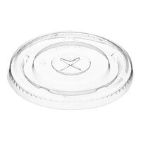 Choice Clear Flat Lid with Straw Slot - 9, 12, 16, 20, and 24 oz. - 1000/Case