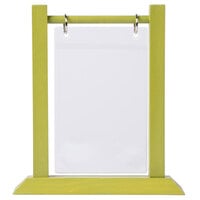Menu Solutions WFT4S-A 4" x 6" Lime Wood Flip Top Table Tent - 2/Pack