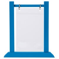 Menu Solutions WFT4S-A 4" x 6" True Blue Wood Flip Top Table Tent - 2/Pack