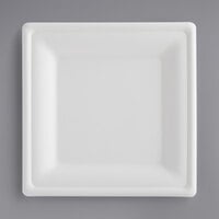 EcoChoice Compostable Sugarcane / Bagasse 8" x 8" Square Plate - 100/Pack