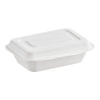 EcoChoice 4" x 6 1/2" x 2" Compostable Sugarcane / Bagasse Take-Out Container - 125/Pack
