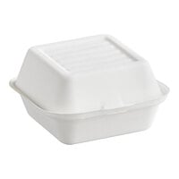 EcoChoice 6" x 6" x 3" Compostable Sugarcane / Bagasse Take-Out Container - 125/Pack