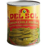 Del Sol Whole Green Chile Peppers #10 Can - 6/Case