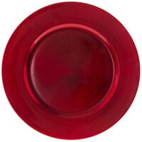10 Strawberry Street LARD-24 13" Lacquer Round Red Charger Plate - 12/Pack