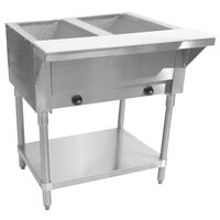 Advance Tabco HF-2G Liquid Propane Two Pan Powered Hot Food Table - Open Well