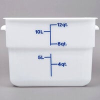 Cambro CamSquares® 12 Qt. White Square Polyethylene Food Storage Container