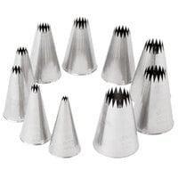 Ateco 870 10-Piece Stainless Steel French Star Piping Tip Decorating Set