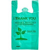 EcoChoice 1/6 Standard Size Biodegradable Standard-Duty Plastic T-Shirt Bag - 500/Case
