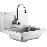 Regency 17" x 15" Wall Mounted Hand Sink with T&S Hands-Free Automatic Faucet