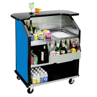 Lakeside 884BL 43" Stainless Steel Portable Bar with Royal Blue Laminate Finish, Removable 7-Bottle Speed Rail, and 40 lb. Ice Bin