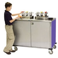 Lakeside 70200P Stainless Steel EZ Serve 8 Pump Condiment Cart with Purple Finish - 27 1/2" x 50 1/4" x 47"