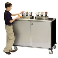Lakeside 70200B Stainless Steel EZ Serve 8 Pump Condiment Cart with Black Finish - 27 1/2" x 50 1/4" x 47"