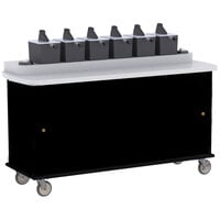 Lakeside 70430B Black Condi-Express 6 Pump Condiment Cart with (2) Cup Dispensers