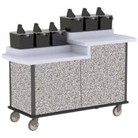 Lakeside 70550GS Gray Sand Condi-Express 6 Pump Dual Height Condiment Cart