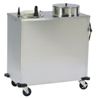 Lakeside E6211 Enclosed Stainless Steel Heated Two Stack Plate Dispenser for 10 1/4" to 11" Plates