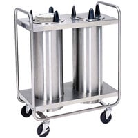 Lakeside 7208 Stainless Steel Open Base Non-Heated Two Stack Plate Dispenser for 7 3/8" to 8 1/8" Plates