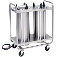 Lakeside 8200 Stainless Steel Heated Two Stack Plate Dispenser for up to 5" Plates