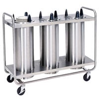 Lakeside 8300 Stainless Steel Heated Three Stack Plate Dispenser for up to 5" Plates
