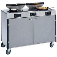Lakeside 2085 Creation Express Mobile Stainless Steel Cooking Cart with 3 Induction Burners and 2 Filtration Units - 22" x 48" x 40 1/2"