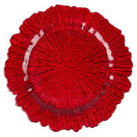 Charge It by Jay 13" Round Reef Red Glass Charger Plate - 12/Pack