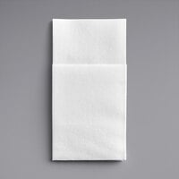Choice Touchstone White Linen-Feel Pocket Fold Dinner Napkin - 300/Case