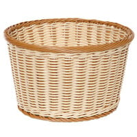GET WB-1521-TT Designer Polyweave 12" x 7" Two-Tone Round Plastic Basket - 6/Pack