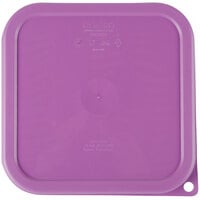 Cambro CamSquares® 2 and 4 Qt. Purple Allergen-Free Square Polyethylene Food Storage Container Lid