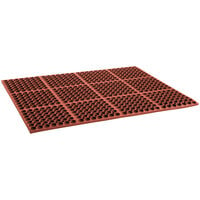 Cactus Mat 2521-R3S VIP Lite 29" x 39" Red Grease-Resistant Rubber Anti-Fatigue Floor Mat - 1/2" Thick