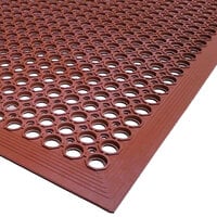 Cactus Mat 2522-R20 VIP TopDek Senior 3' x 19' 6" Red Heavy-Duty Grease-Resistant Anti-Fatigue Floor Mat - 1/2" Thick