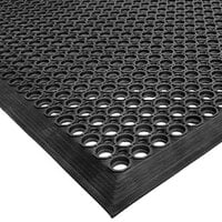 Cactus Mat 2530-C15 VIP TopDek Junior 3' x 14' 8" Black Rubber Anti-Fatigue Floor Mat - 1/2" Thick