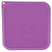 Cambro CamSquares® 6 and 8 Qt. Purple Allergen-Free Square Polyethylene Food Storage Container Lid