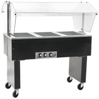 Eagle Group BPDHT3 Deluxe Service Mates Three Pan Open Well Portable Hot Food Buffet Table with Open Base - 240V, 1 Phase