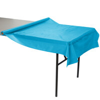 Creative Converting 763131 100' Turquoise Blue Disposable Plastic Table Cover