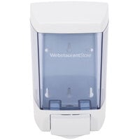 Lavex 46 oz. White Bulk Soap, Sanitizer, and Lotion Dispenser (IMP 9346) - 5 1/2" x 4 1/4" x 8 1/2"