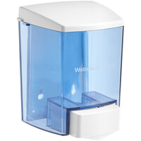 Lavex 30 oz. White Bulk Soap, Sanitizer, and Lotion Dispenser (IMP 9330) - 4 1/2" x 4" x 6 1/4"