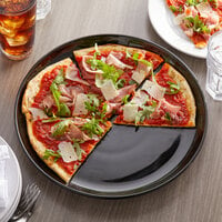 Tuxton BBA-1315 13 1/8 inch Black China Pizza Serving Plate - 6/Case