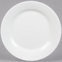 Tuxton FPA-104 Pacifica 10 1/2" Bright White Embossed China Plate - 12/Case