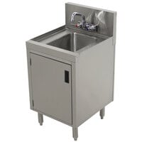 Advance Tabco PRHSC-19-12 Prestige Series Stainless Steel Underbar Hand Sink with Cabinet Base - 20" x 12"