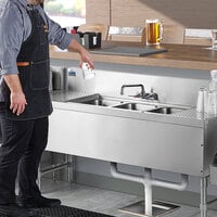 Advance Tabco PRB-19-53C 3 Compartment Prestige Series Underbar Sink with (2) 12" Drainboards and Splash Mount Faucet - 20" x 60"