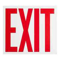 Buckeye Glow-In-The-Dark Exit Sign Adhesive Label - Red and White, 12" x 8"